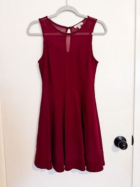 Monteau Sleeveless Wine A-Line Mini Dress